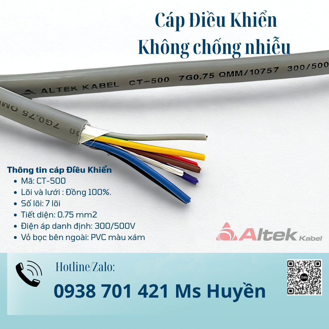 Cáp điều khiển không chống nhiễu 7G x0.75mm2 ALTEK KABEL